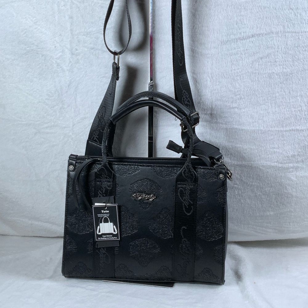 Ed Hardy Black Satchel Bag
